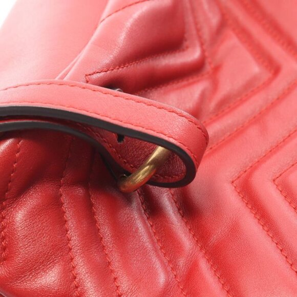 Gucci Backpack GG Marmont Red Leather